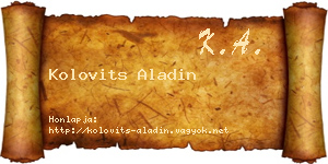 Kolovits Aladin névjegykártya